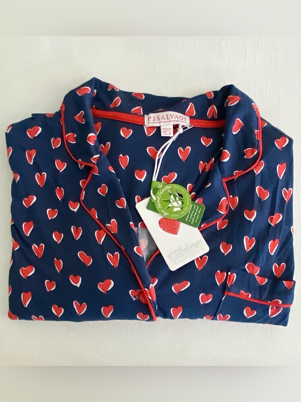 Comfy P.J. SALVAGE Love You More Nightshirt navy with Red Heart Print - Picture 11 of 11